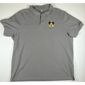 Disney Parks Mickey Mouse 50th Anniversary Gray Polo Shirt Adult XL